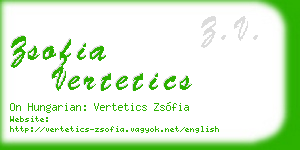 zsofia vertetics business card